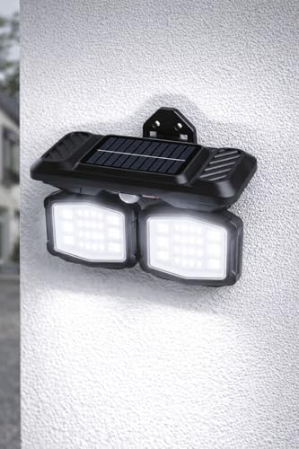 Panter Solar Hareket Sensörlü 72 SMD Beyaz LED Duvar Lambası 800 Lümen, 5W, Çift Başlıklı 120° Ayarlı, Type-C + Güneş Enerjili, 3 Modlu, IP65 Su Geçirmez Bahçe Balkon Dış Mekan Aydınlatma