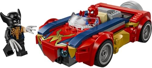 Örümcek Adam Arabası, Venomlaşmış Wolverine’e Karşı 76336-7 Yaş ve Üzeri Çocuklar için 2 Minifigürü İçeren Yaratıcı Oyuncak Yapım Seti, Rol Yapma Oyuncağı, Hediye Fikri (134 Parça)