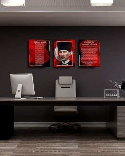Alternative view of Atatürk Köşesi 3'lü Anlamlı MDF Tablo Seti