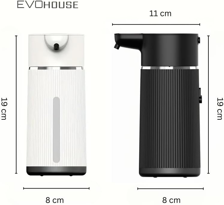 Otomatik Sensörlü Köpük Sıvı Sabunluk - Şarjlı- Dijital LED Ekran - Duvara Monte - E15 Model (Beyaz)