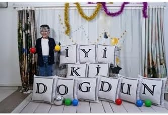 Kalpli Kırlent Kılıfı Kadife 43X43 Cm Çift Taraflı Kalp Kedi Desenli Evlilik Teklifi Doğum Günü