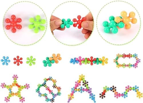 Master Molekül Eğitici Yaratıcı Oyuncak Kar Tanesi Yapı Taşları 5 Renk 120 Parça - Görsel 3