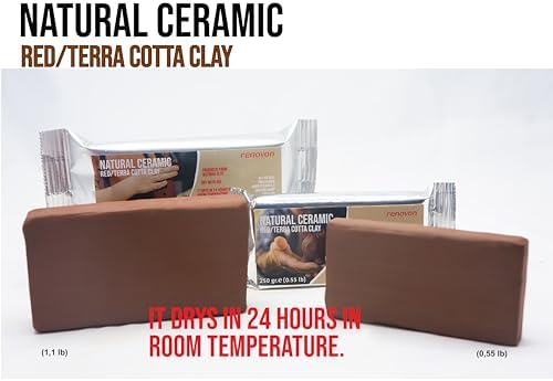 Alternative view of Seramik KİL Hamuru, KIRMIZI Terra/Cotta 500 gr Fırınlamaya Gerek Olmayan Güzel Sanatlar Figür heykel Modelleme Oyun ve Montessori sınıfları için toksik olmayan doğal Kil