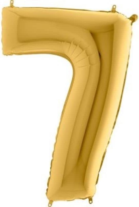 7 Rakamlı 16 İnç Gold Renk Folyo Balon 36 CM (Altın)