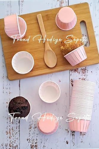 50'li Soft Pastel Pembe Muffin Cupcake Kalıbı Kek Kapsülü, Muffin Kek Kalıbı, Airfryer Uyumlu - Görsel 3