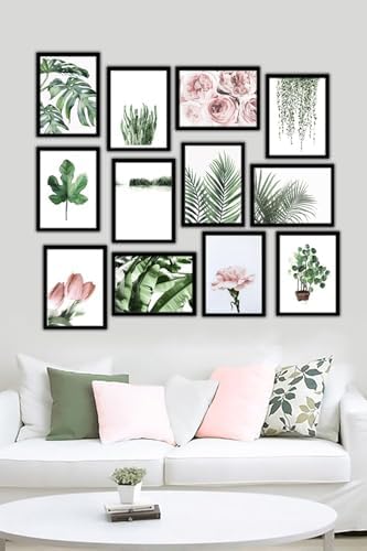12 Parça Siyah Çerçeve Görünümlü Mdf Tablo Seti 121, 20 x 30