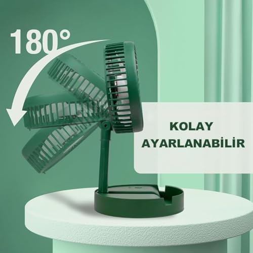 Şarjlı Taşınabilir Fan Katlanır Teleskopik Usb Fanı Ev Ofis Masaüstü Sessiz Fan