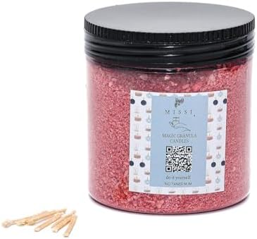 Garden Rose-Pudra Kokulu Pembe Yaratıcı İnci Tozu Mum (30 adet fitil ile birlikte)-250 gr - Görsel 3