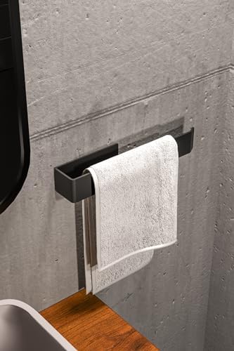 Alternative view of Zift Unique Paslanmaz Çelik Mat Siyah Havlu Askısı - Yapışkanlı Havluluk - Banyo & Lavabo Havlu Tutacağı - STİLO
