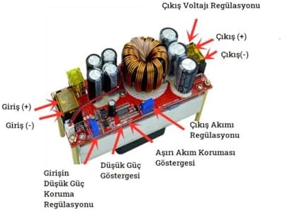 Voltaj Yükseltici 1800W 40A DC DC 12V-90V Gerilim Yükseltici Soğutmalı Fanlı