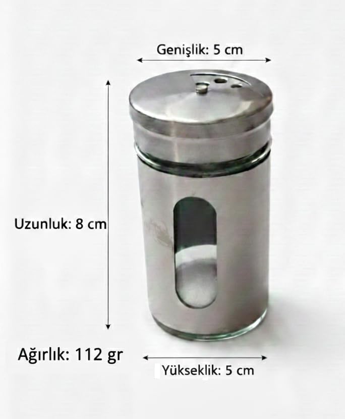 Alternative view of Tuzluk, Metal Sarma Cam, Şeffaf Cam Gövde, Delikli Kapak, Tuz ve Baharat Serpici, Mutfak ve Sofra Kullanımı (1)