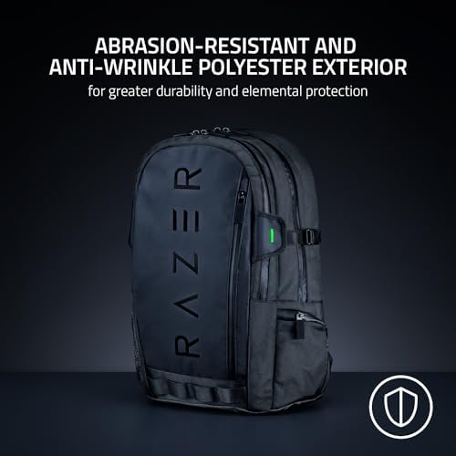 Razer Rogue V3 Sırt Çantası (15,6") Black Edition - Kompakt seyahat sırt çantası (15 inçe kadar dizüstü bilgisayarlar için bölme, aşınmaya dayanıklı, polyesterden yapılmış dış kabuk) siyah - Görsel 2