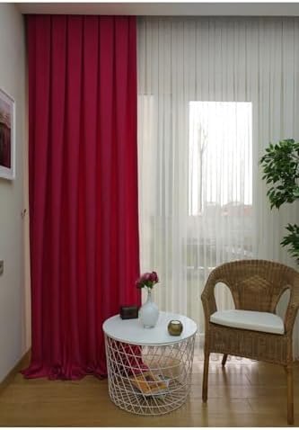 Ev Depo Home Taç Fuşya Düz Renk Soft Fon Perde Pilesiz Düz Dikim Ekstrafor Büzgü Tek Kanat TACEKSSOFTFONPERDE001, Fuşya, 60 x 260