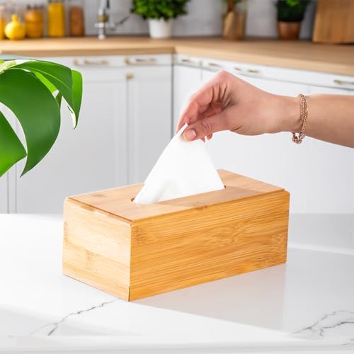 Alternative view of 0006 Bambu Peçetelik Ahşap Dekoratif Peçetelik Masaüstü Peçetelik Peçete Düzenleyici Peçete Kutusu