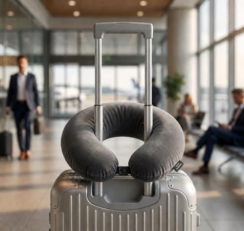 Ergonomik Boyun ve Seyahat Yastığı – Yumuşak Silikon Dolgulu, Çıtçıtlı ve Yıkanabilir U Yastık – Uçak, Araba, Otobüs, Ofis ve Uzun Yolculuklar İçin Konforlu Boyun Desteği - Görsel 3