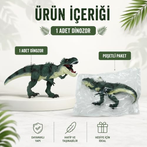 Alternative view of VARDEM 32 cm Ağzı Oynayan Dinozor Oyuncak, Hareketli Ağızlı Dinozor Figürü, Çocuklar İçin Gerçekçi Görünümlü Hayvan Figür Oyuncağı TQ680-23