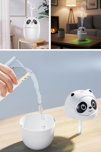Alternative view of Sevimli Panda Figürlü Hava Nemlendirici, Ultrasonik Soğuk Buhar Makinesi, LED Işıklı Masaüstü Oda Nemlendirici
