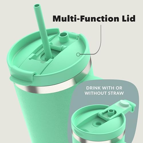 Alternative view of Üniseks Yetişkin Streeterville Tumbler Pipetli Yalıtımlı Su Şişesi, 1.2L, Açık Yeşil