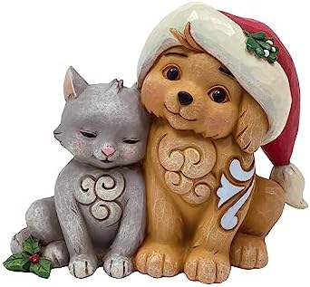 Jim Shore Heartwood Creek Noel Baba Şapkalı Kedi Yavrusu Figürü, 11.1 cm, Çok Renkli - Görsel 2