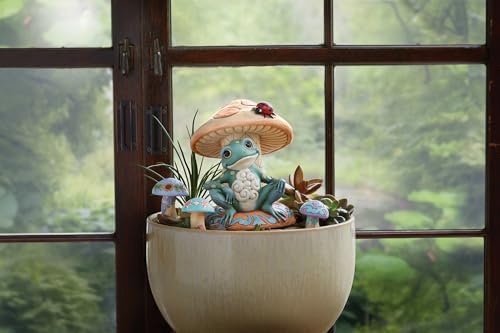 Jim Shore Heartwood Creek Nature's Meadow Mushrooms Minyatür Heykelcik Seti, 6,5 cm, Çok Renkli - Görsel 3