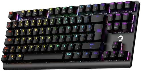 Gamepower Eva 7 60M Mekanik Kablolu, 2.4Ghz, Bluetooth 3 Mod Blue Switch Türkçe Q Usb Rgb Klavye