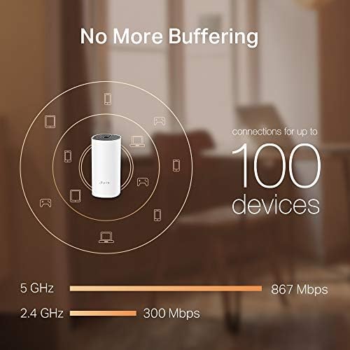 Deco M4 2-pack, AC1200 Mbps, Dual-Band, Gigabit Portları, 100 Cihaza Kadar Bağlanılabilirlik, 260 m²'ye Kadar Kapsama, Mobil Uygulama ile Kolay Kurulum, Wi-Fi 5 Mesh Sistemi
