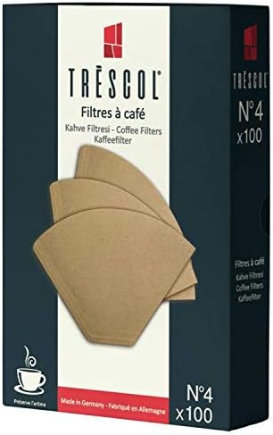 Trescol Kahve Filtresi, Naturel Kağıt, 4 Numara, Büyük Boy, 100'lü Paket