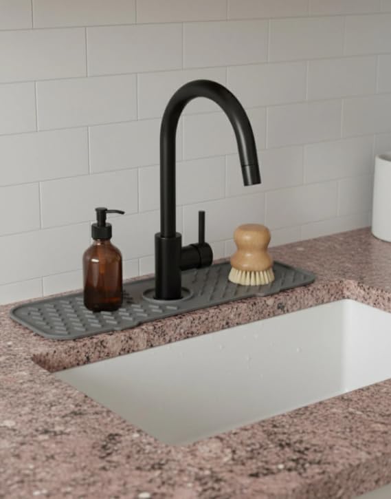 Alternative view of Silikon Lavabo Matı, Mutfak ve Banyo Evye Çevresi Organizeri, Gri