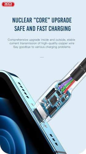 XO 60W Hızlı Şarj Kablosu Type-C | NB-Q208B | Yumuşak Slikon Tasarım | Hızlı Veri Aktarımı | 1 Metre | Siyah - Görsel 3