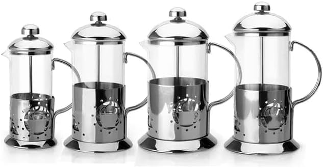 Metal Saplı Borosilikat French Press, Termisil Süzgeçli Demlik, Bitki Çayı, Kahve ve Ada Çayı İçin İdeal, Dayanıklı ve Şık Tasarım (800 Ml)