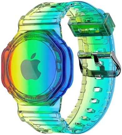 TagSafe Rainbow Çocuk Bileklik Silikon AirTag Uyumlu Kılıf Saat Hafif - Görsel 3