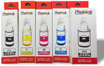 Photoink 100 Ml Canon Uyumlu Photo Ink, 5 Kartuşlu Canon Yazıcılar Için Uyumlu 5 Adet Mürekkep Seti ( Akıllı Mürekkep)
