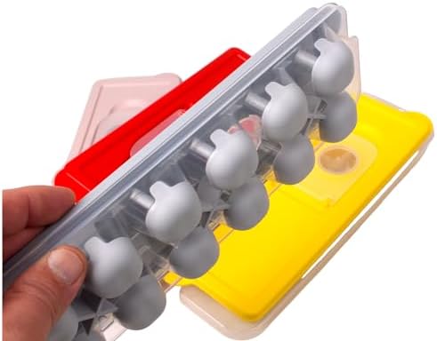 12'li Yuvarlak Silikon Tabanlı Kapaklı Bas Çıkar Buz Kalıbı 26x9 Cm, 12'li Silikon Tabanlı Buz Kalıbı, Kapaklı Bas Çıkar Buzluk - Görsel 3