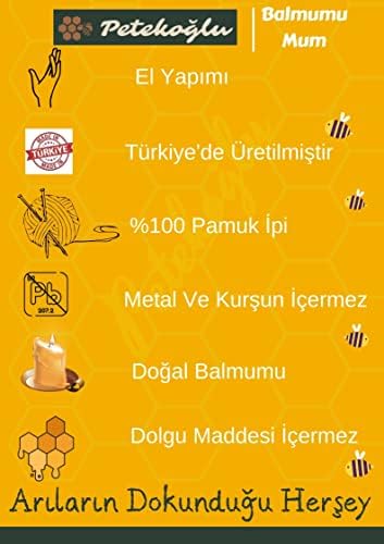 (20 Adet) Dilek Mumu 21Cm Doğal Petek Balmumu Mum Sarma El Yapımı Bal Mumu Mum Beeswax Candle