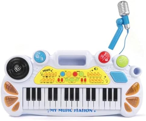 Alternative view of Elektronik Org Müzik Seti Mikrofonlu 45 cm Çocuk Piyano MP3 Girişli LED Işıklı Karaoke Oyuncak 3+ Yaş Beyaz