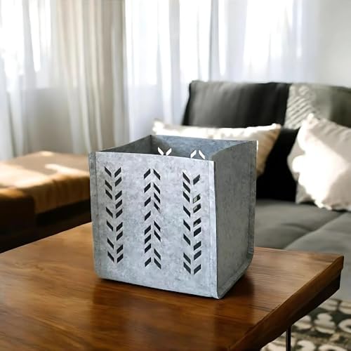 Alternative view of Keçe Saklama Kutusu – Gri Renk, 16x16x16 cm Dekoratif Organizer Sepet, 3 mm Kalınlıkta, Çok Amaçlı Tekli Kutu