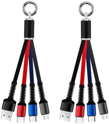 Busstier 3 in 1 Işıklı Anahtarlık Şarj Kablosu, USB-A Girişli Micro USB, Type-C ve iPhone Uyumlu Taşınabilir Kablo, Powerbank ve Araç Şarjı için Kompakt Acil Durum Şarj Aparatı - Görsel 2