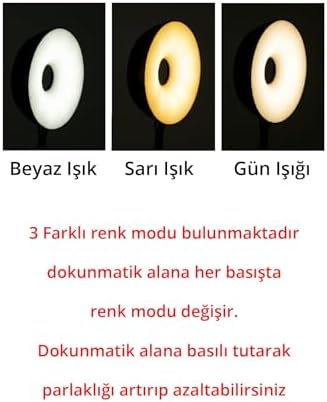 Şarzlı Masa Lambası Dekoratif Ledli Masa Lambası Dokunmatik Masa Lambası 3 Mod Dimmerli