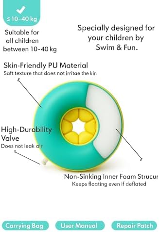 Swim Fun Çocuk Yüzme Kolluğu, Extra Güvenlikli İçi Dolgulu, Bebek Yüzme Kolluğu, Deniz Kolluk, Havuz Kolluk, PU Malzeme - Görsel 3