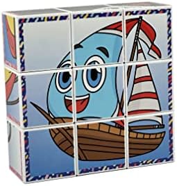 Alternative view of Neşeli Taşıtlar Manyetik 3D Küp Puzzle - (9 Mıknatıslı Küp 6 Yapboz) - Gemi/Helikopter/Tren/Roket/Ufo/Balon