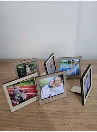 Miracix 6 Adet Ahşap Polaroid Mini Fotoğraf Çerçevesi - 9x9cm Çok Renkli 8 x 8 - Görsel 3