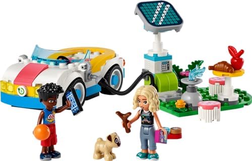 Elektrikli Araba ve Şarj İstasyonu 42609-6 Yaş ve Üzeri Çocuklar için Zac ve Nova Minifigürü İçeren Yaratıcı Oyuncak Yapım Seti (170 Parça)