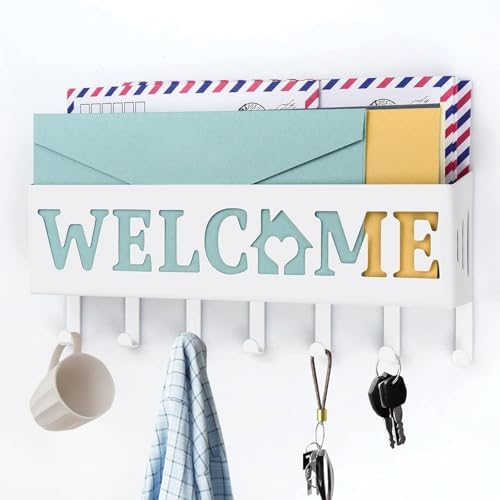 Welcome Temalı Raflı Anahtarlık Askısı (Beyaz) - Görsel 3