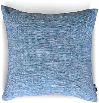 New York Blue Dokulu Düz Dekoratif Kırlent Kılıfı 45x45 cm,%100 Polyester Döşemelik Kumaş - Görsel 2