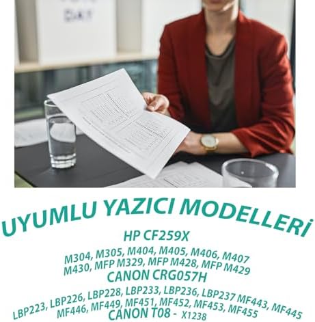 YSY CF259X & CAN. CRG-057H M304 M305 M404 LBP223 LBP226 LBP228 10000(10K) Sayfa Verimli Muadil Toner (ÜRÜNDE ÇİP YOKTUR) - Görsel 3