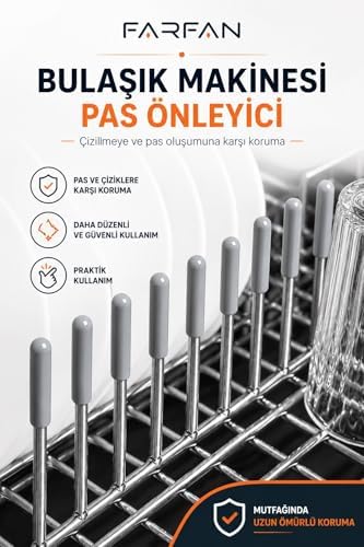 Alternative view of 100 Adet Gri | Bulaşık Makinesi Sepetleri Çubukları Için Birinci Sınıf Pas ve Çizilmeleri Önleyen Plastik Kapak Uçları | Tamir Seti | Kapakfix