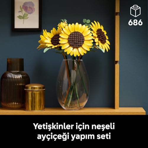 Alternative view of Ayçiçeği Buketi 11502 - Yetişkinler için Çeşitli Gelişim Aşamalarında 6 Ayçiçeği İçeren Dekoratif Çiçek Buketi Model Yapım Seti, Kadınlar ve Erkekler için Hediye Fikri (686 Parça)