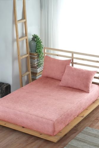 Formeya Adelya Gri Lastikli Çarşaf Takımı (YASTIK KILIFLI) Tek Kişilik Veya Çift Kişilik (Kiremit, 160 x 200) - Görsel 2