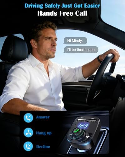 LIHAN X8 Bluetooth Araç Kiti | FM Transmitter & Çift USB Şarj Cihazı | Kablosuz Müzik - Görsel 2