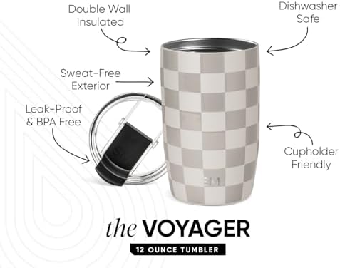 Simple Modern Kapaklı Seyahat Kahve Kupası Bardak | Yeniden Kullanılabilir Yalıtımlı Paslanmaz Çelik Soğuk Demleme Buzlu Kahve Fincanı Termos | Kadın Erkek Ona Hediyeler | Voyager Koleksiyonu | 12 oz - Görsel 3